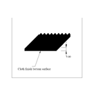 Technical line drawing showing the fluted profile and cloth-finish backing