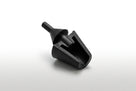 Black conical rubber buffer with mounting stem, angled studio shot
