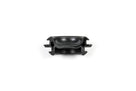 Black rubber sill plug with slotted sides, top-down studio shot