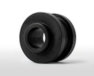 Black rubber bush with a stepped double-collar profile, studio shot