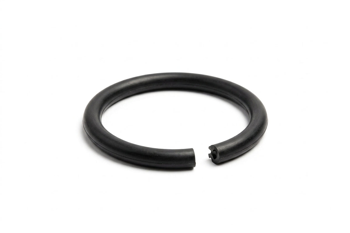 Black nitrile O-ring shown alone on a plain studio background