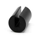 Black PVC over rider section shown end-on with a U-shaped channel
