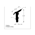 Cross-section diagram of the outer waist strip labelling rubber body and flocked coating