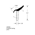 Technical diagram of door seal profile with dimensions 22.60, 26.7 and 3.20 marked
