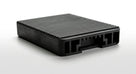 Black ribbed rectangular rubber pedal pad, studio shot on white background