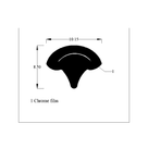Technical diagram of chrome filler strip profile with chrome film layer, 10.15 x 8.50mm