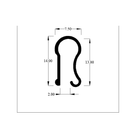 Coiled length of chrome edge trim with black rubber grip, studio shot on white background