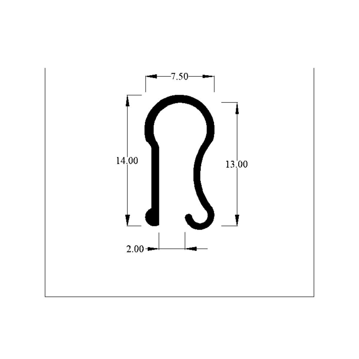 Coiled length of chrome edge trim with black rubber grip, studio shot on white background