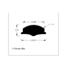 Technical diagram of chrome film insert profile with 12.00, 5.75 and 14.25 dimensions