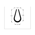 Diagram of the teardrop-shaped trim profile, 9.00mm tall and 5.50mm wide