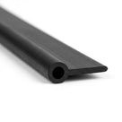 Black PVC wing piping shown at an angle, hollow bead with slim flat tail profile