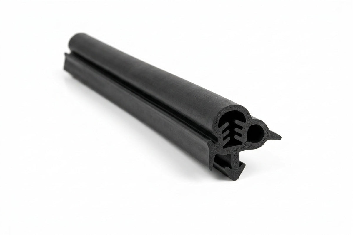 Black quarterlight seal length shown at an angle with a comb-toothed gripping edge