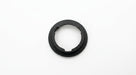 Black rubber ring-shaped cushion viewed from above on a white background