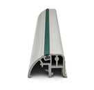 Silver-grey door moulding profile with green centre insert, front-on studio shot