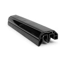 Black door moulding profile with glossy insert channel, angled studio shot