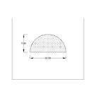 Dimensioned half-round profile diagram with 10mm and 5mm measurements