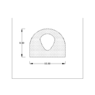Dimensioned D-section diagram of the teardrop-bore profile with 10mm and 8mm measurements