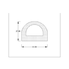 Dimensioned D-section diagram with 33mm and 25mm measurements