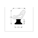 Technical line drawing of sponge section seal profile with millimetre dimensions