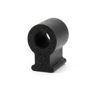 Black sponge rubber seal with round bulb and flat mounting foot, cut end showing porous texture