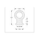Dimensioned cross-section diagram of the bulb-and-foot sponge seal with 9.25mm, 6mm and 5mm marks
