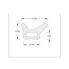 Technical diagram of wing-shaped sponge seal profile with 23.00, 15.00 and 6.50mm dimensions
