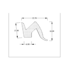 Dimensioned cross-section drawing of the M-shaped sponge section with 22.50mm, 18mm and 13mm marks