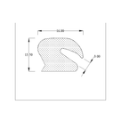 Technical diagram of hooked sponge seal profile with 16.00, 13.50 and 3.00mm dimensions