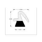 Technical drawing of sponge section seal profile with dimensions 19.00 and 16.00