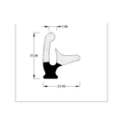 Technical diagram of hooked sponge seal profile with 33.00, 24.00 and 5.00mm dimensions
