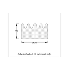 Diagram of crown sponge strip, 14.50mm x 7.50mm, adhesive backed, 50m coils