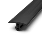 Black knock-on trim shown end-on with a ribbed spine for fixing