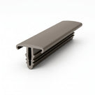 Taupe-brown edge trim profile shown at an angle on a white background