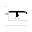 Line drawing of the trim's cross-section, 15.25mm wide with printed tolerances