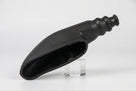 Black elongated rubber handbrake gaiter, side view on studio stand
