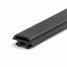 Black PVC filler/locking strip, angled close-up of the extruded profile and locking channel