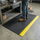 Heavy Duty Anti-Fatigue Vinyl Mat with Diamond Plate Surface - 14.3mm