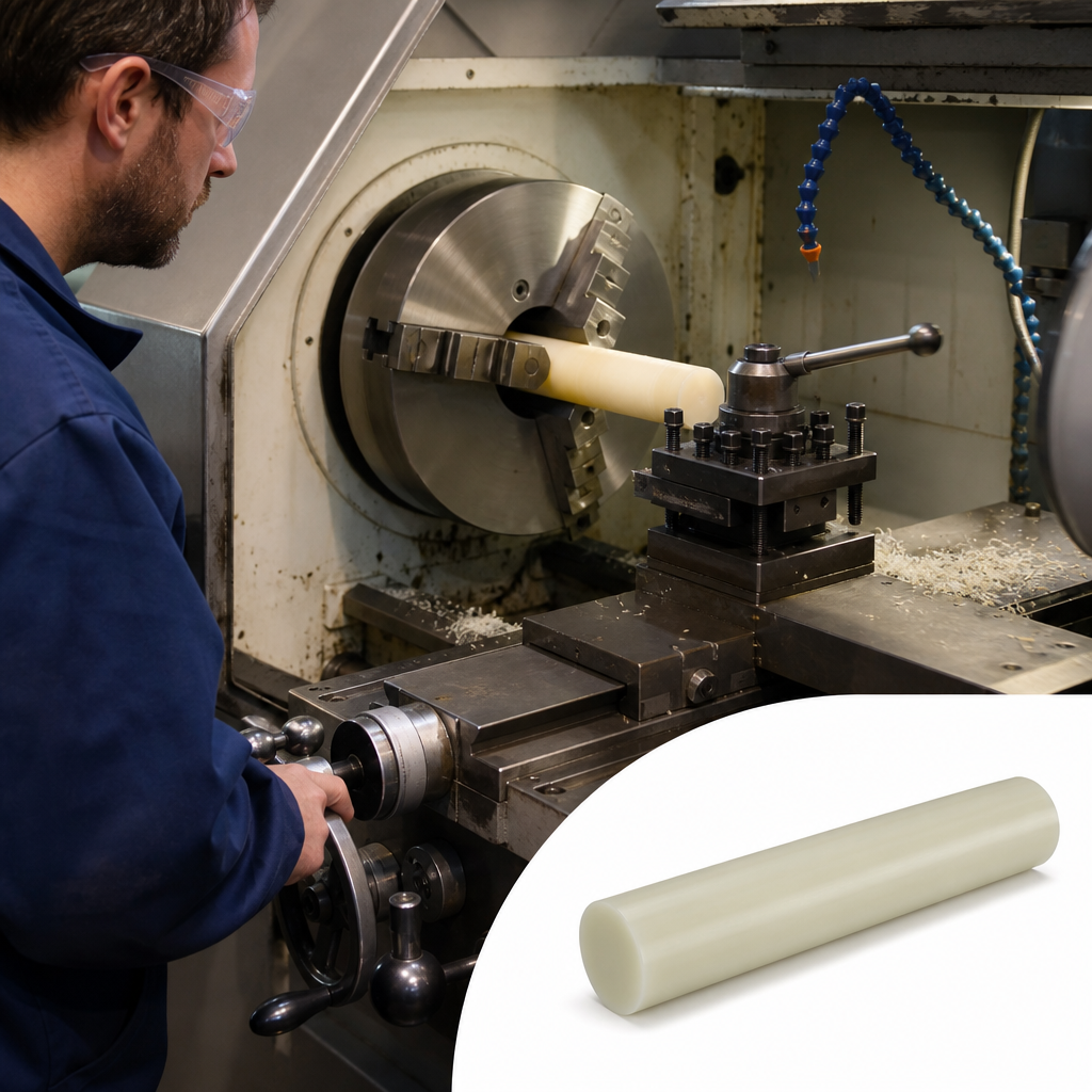 Cast Nylon 6 Natural Rod for Engineering Applications 6mm to 90mm diameter - UK Engineering Plastics