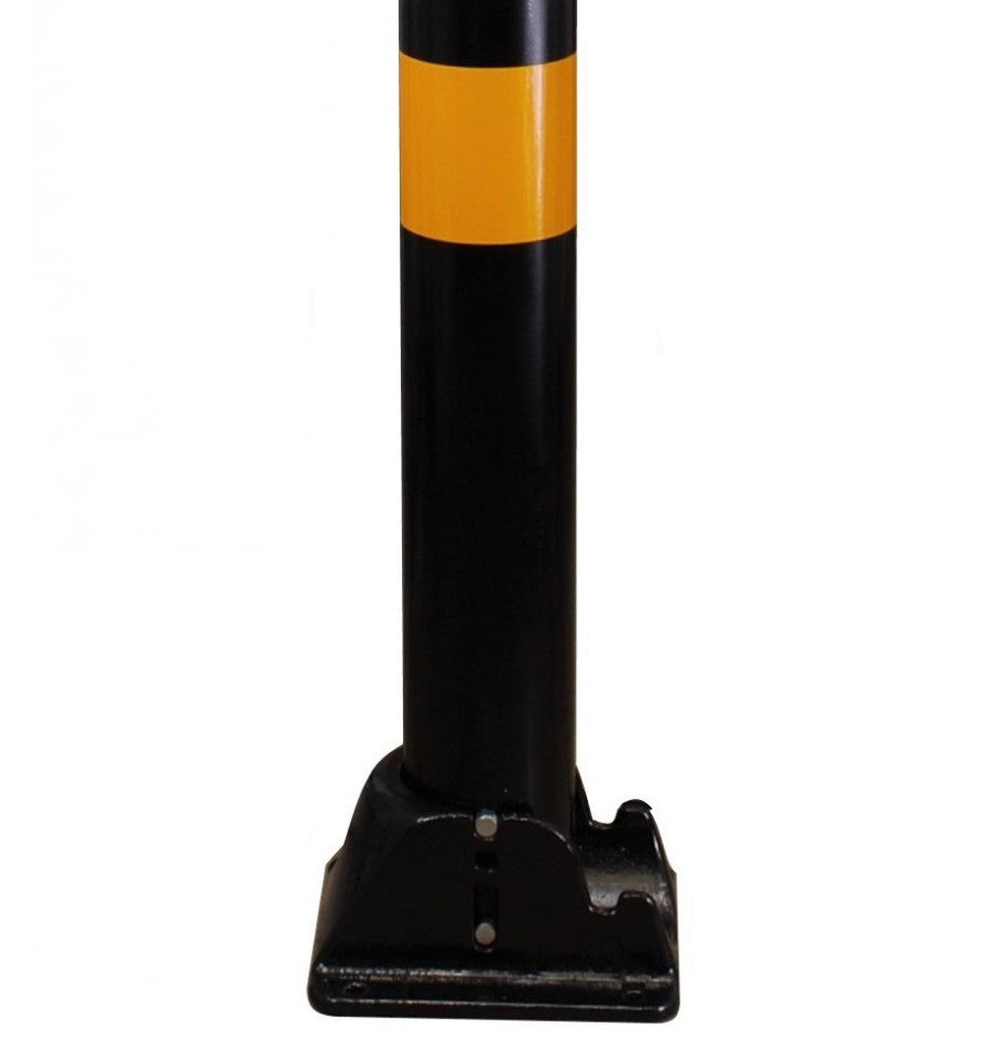 Goldenrod 76mm Black & Yellow Fold Down Parking Post With Integral Lock & Chain Eyelet