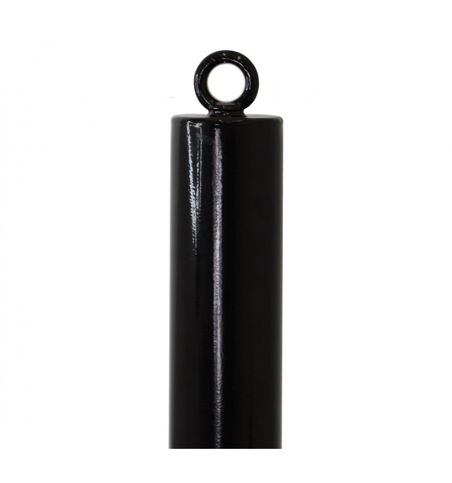 Black 76mm Black & Yellow Fold Down Parking Post With Integral Lock & Chain Eyelet