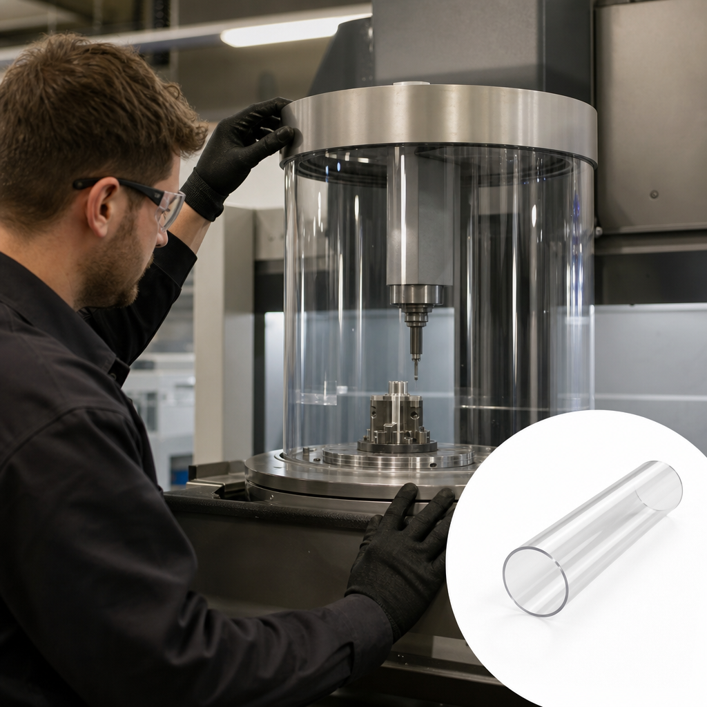 Extruded Clear Acrylic Tube 70mm to 134mm dia for Displays & light covers - UK Engineering Plastics