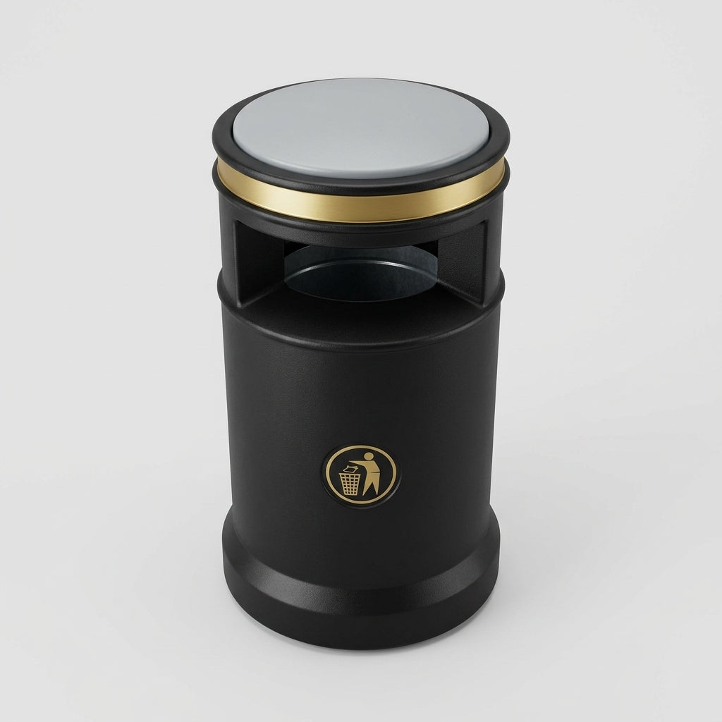 Large Capacity Outdoor Litter Bin with Hooded or Open Top - 90L (view 2)