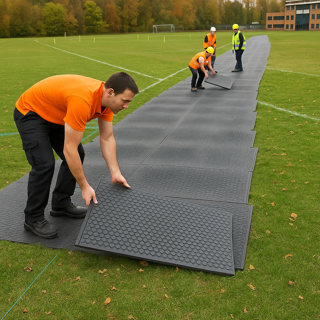 Heavy Duty Safe Site Matting Round Dot – 1200 x 800 x 22mm