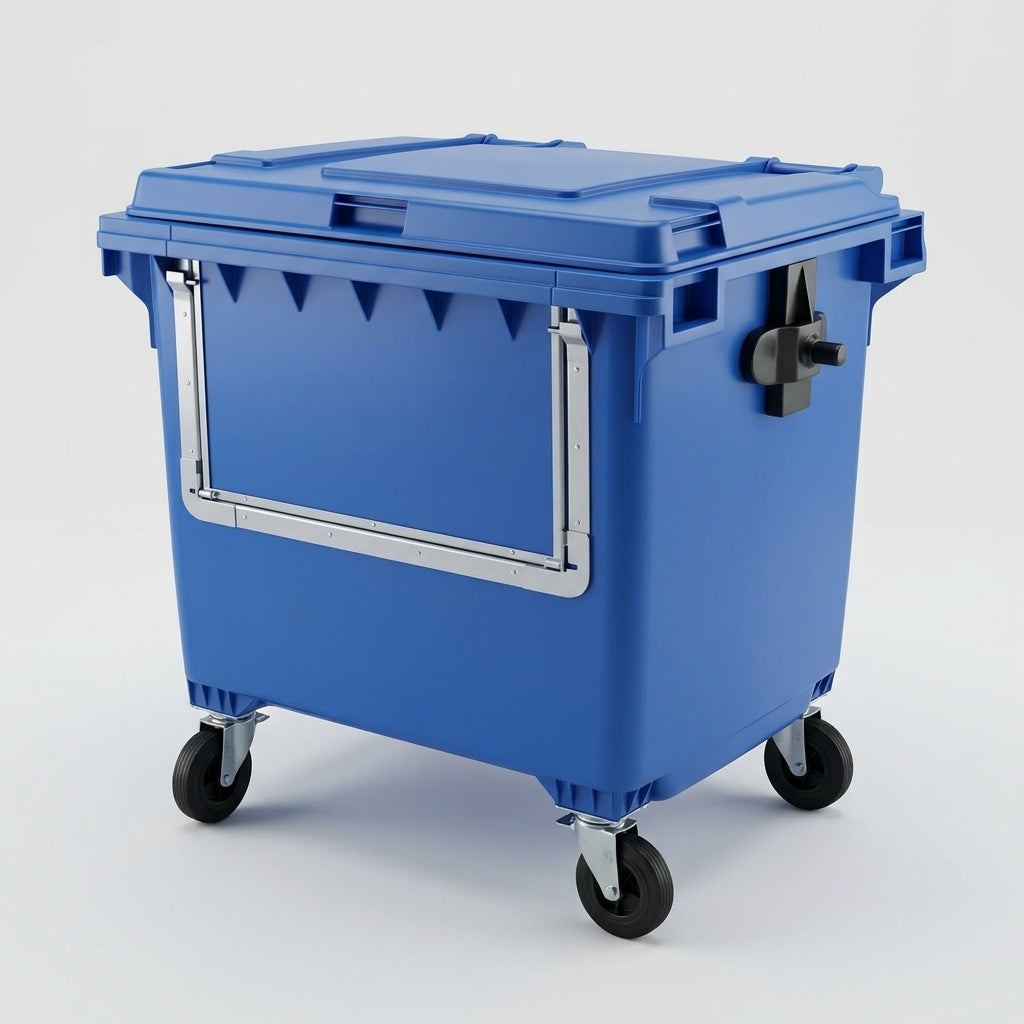 Large Capacity Four Wheeled HDPE Bin – 660L Commercial Waste Container (view 2)