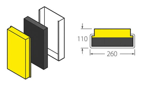 Sliding Dock Bumper - 450 x 260 x 110mm