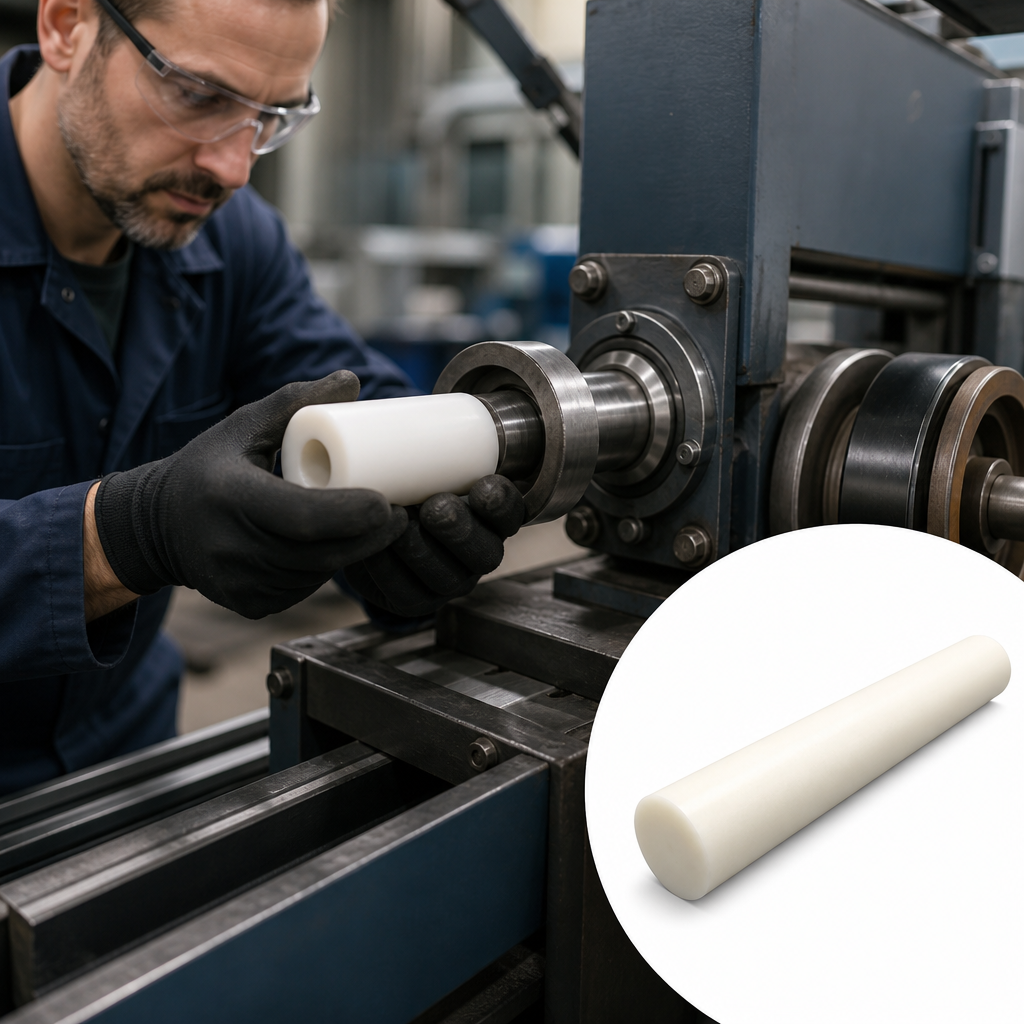 Acetal Homopolymer White Rod 40mm to 80mm dia for Gears, bearings & bushes - UK Engineering Plastics