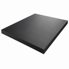 Black square sheet angled on white, matt lightly textured face and deep square edge