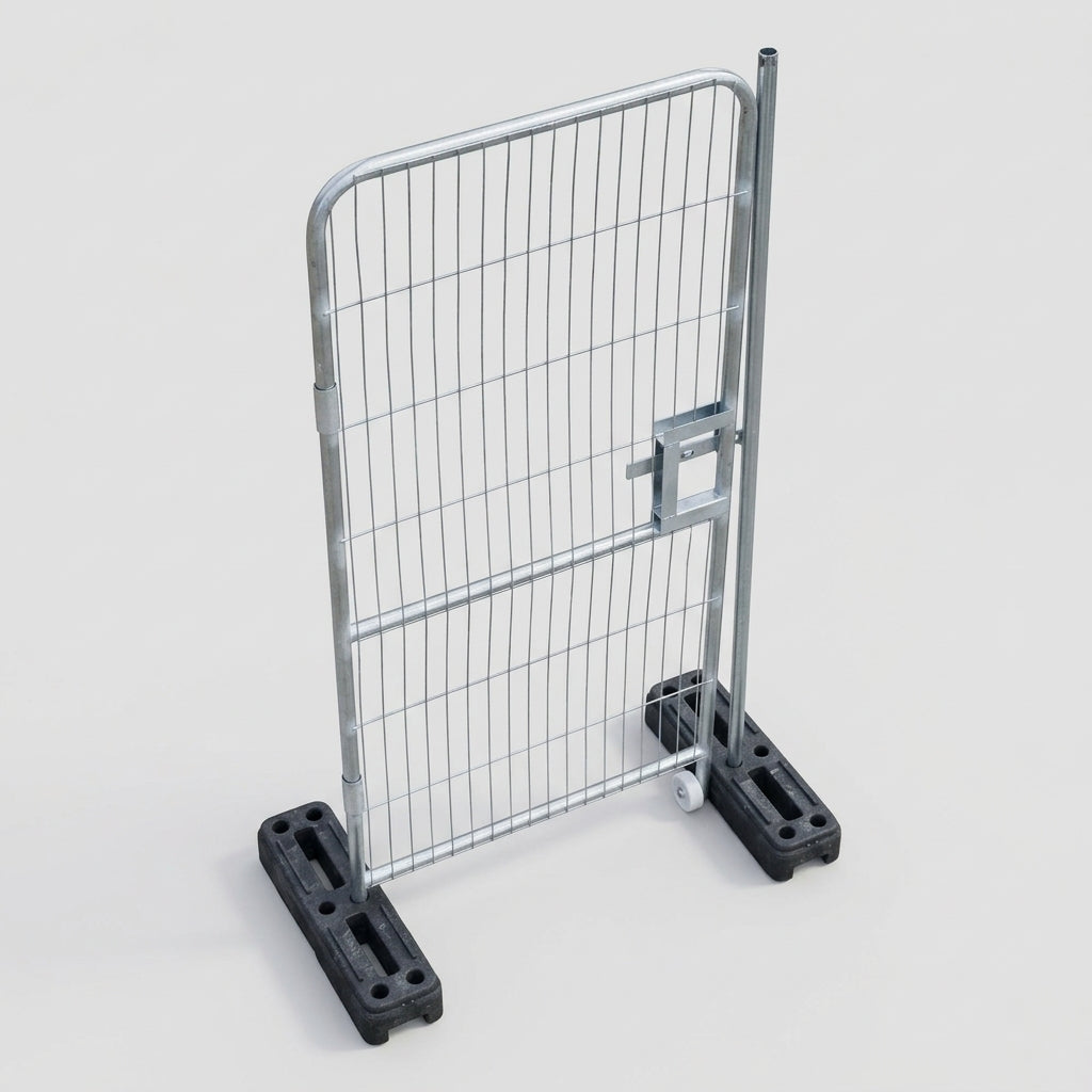 Mesh Pedestrian Gate for Temporary Fencing Access Control (view 2)