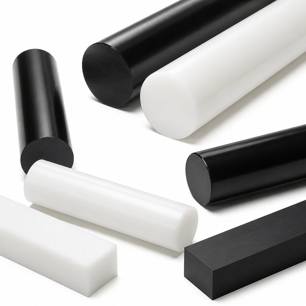 High Density Polyethylene Natural (milky-white) / Black Rod 100mm to 180mm dia for Containers & gears - Polyethylene Rod in use