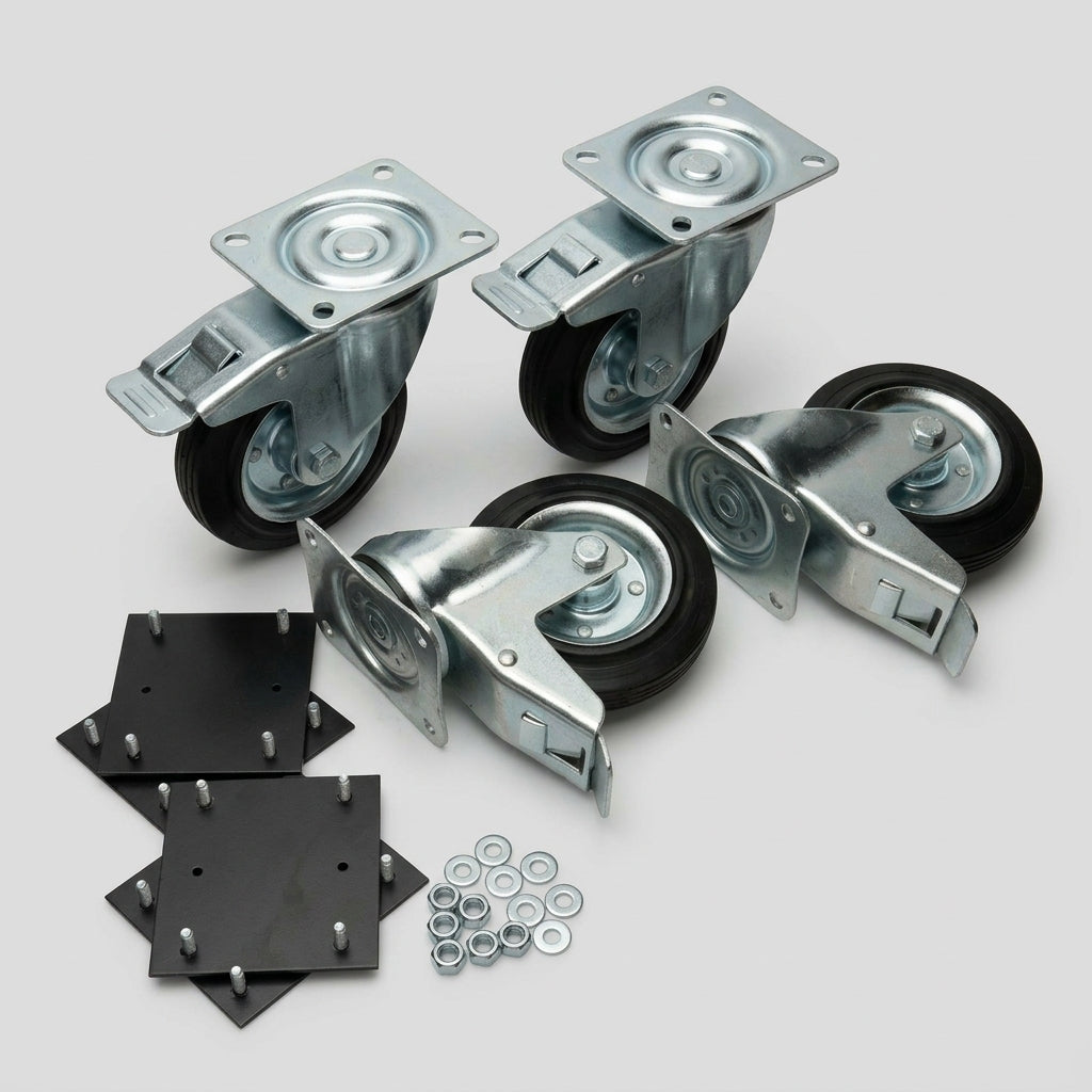 Heavy Duty Swivel Castor Wheels with Locking Brake – Pack of 4 (view 2)